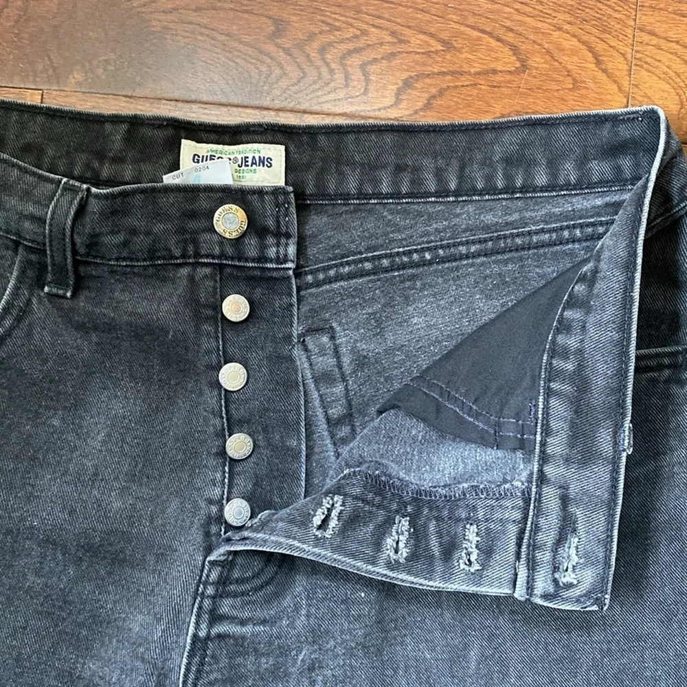 Vintage Guess Jeans Made in Canada Black Denim Men’s 90s Straight Leg 36x29 - Picture 6 of 13